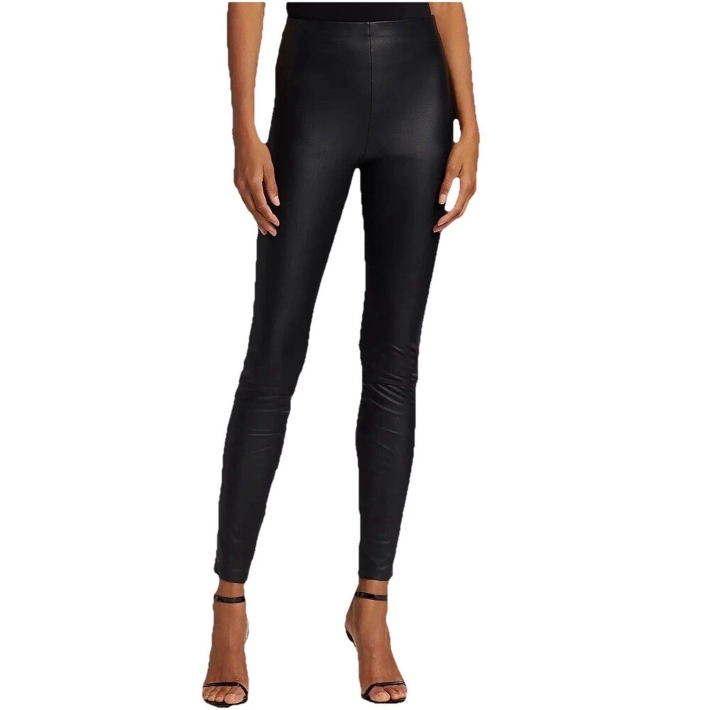 Good American Faux Leather Leggings Womens Small Black High Rise Pull On Skinny